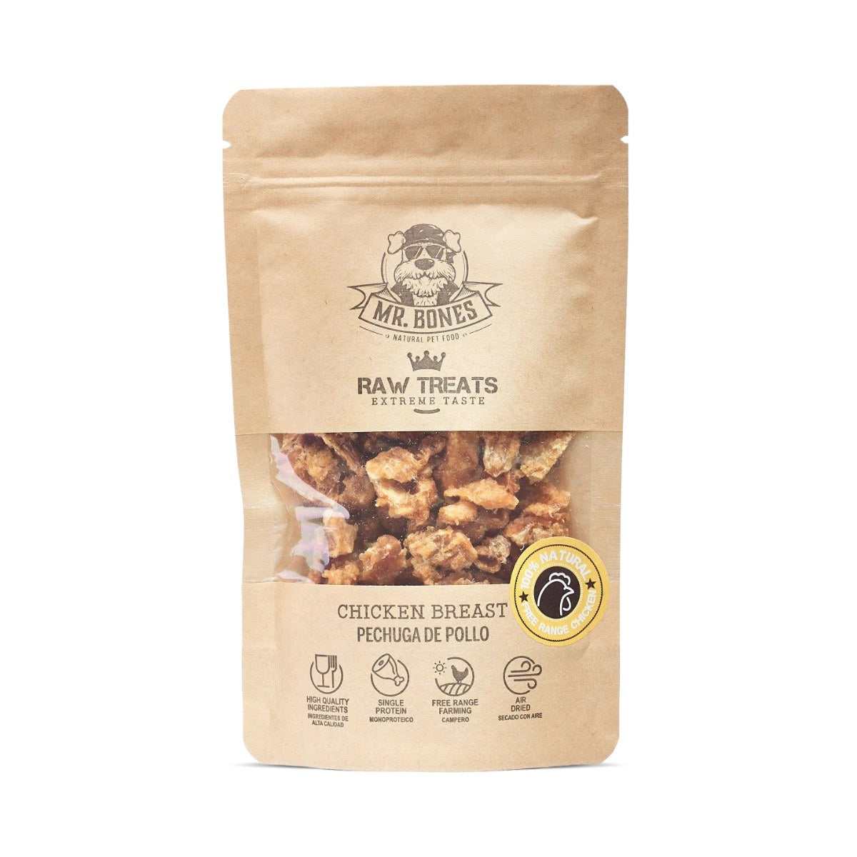 Mr. Bones Raw Treats kycklingbröst i påse 45 g
