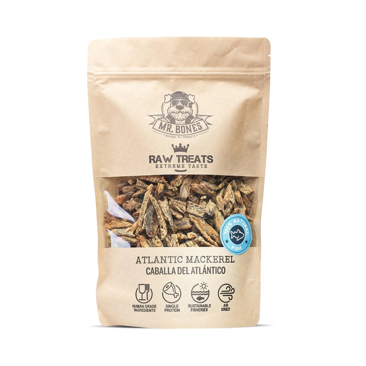 Mr. Bones Raw Treats makrill i stor påse 400 g