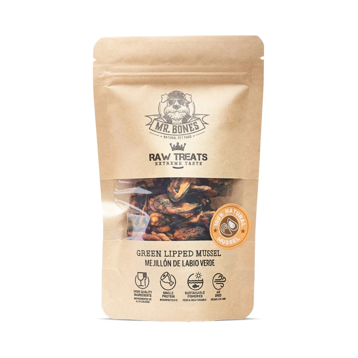 Mr. Bones Raw Treats grönläppad mussla i påse 45 g