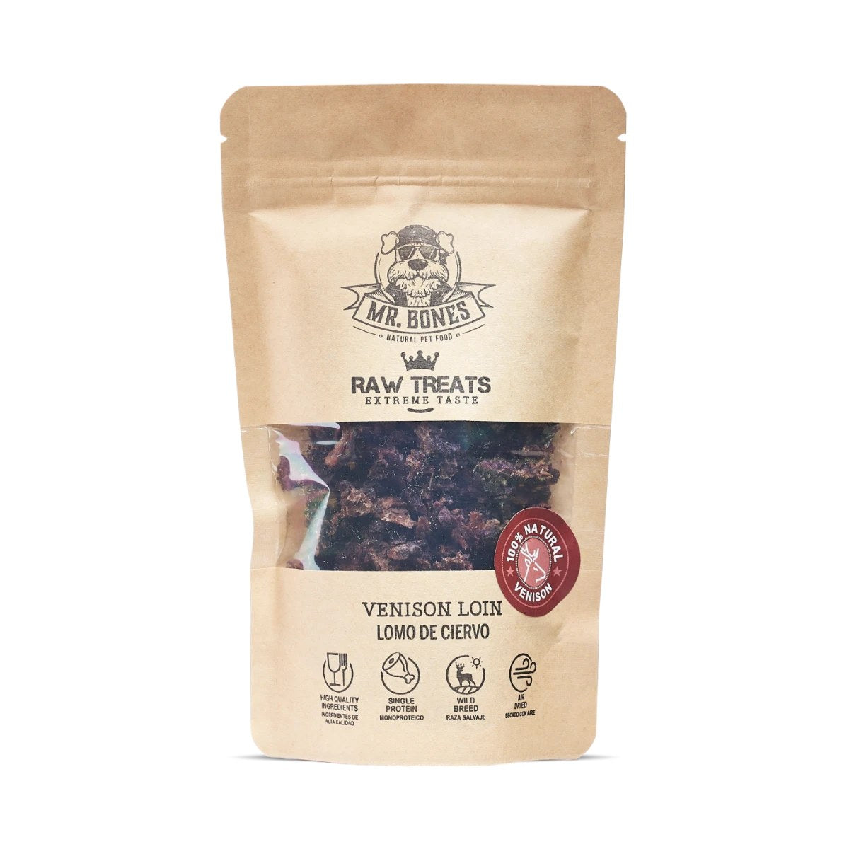 Mr. Bones Raw Treats hjortfilé i påse 45 g