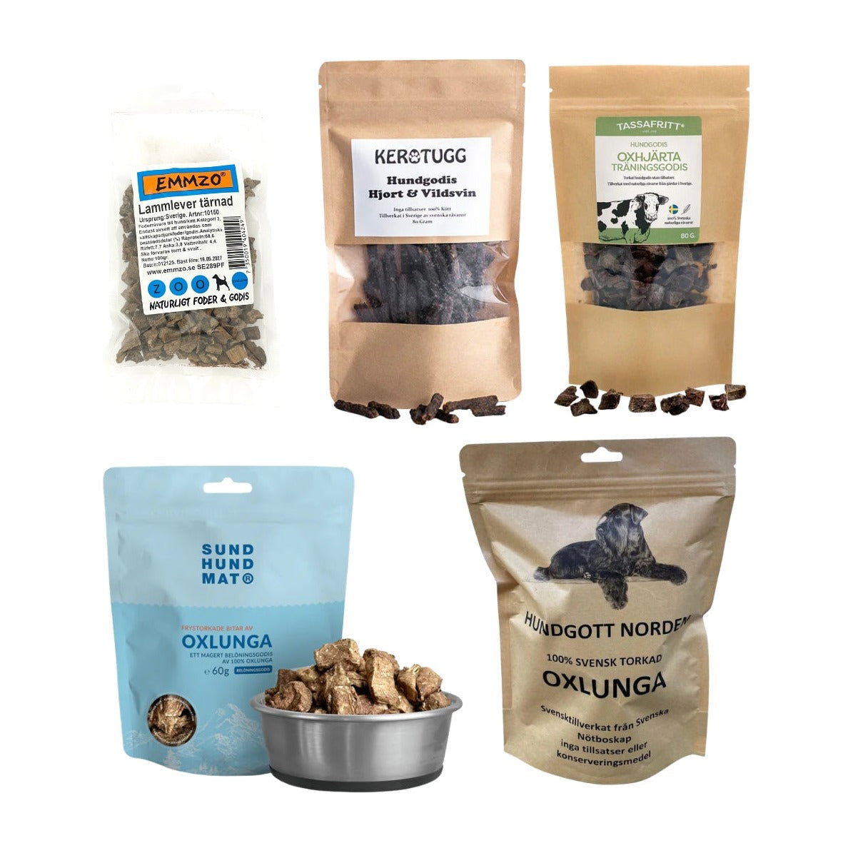 Mumsmix | Mix av svenskt hundgodis (5 påsar av olika sorter)