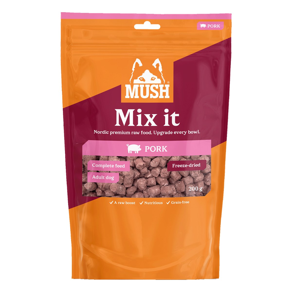MUSH Mix it frystorkat gris 200g förpackning
