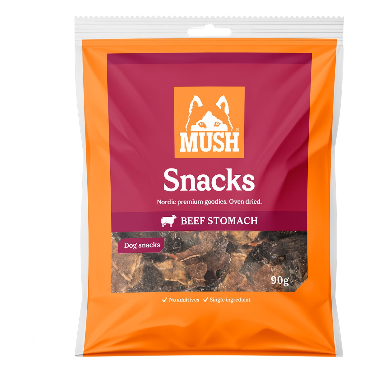 MUSH Snacks nötvom 90g förpackning