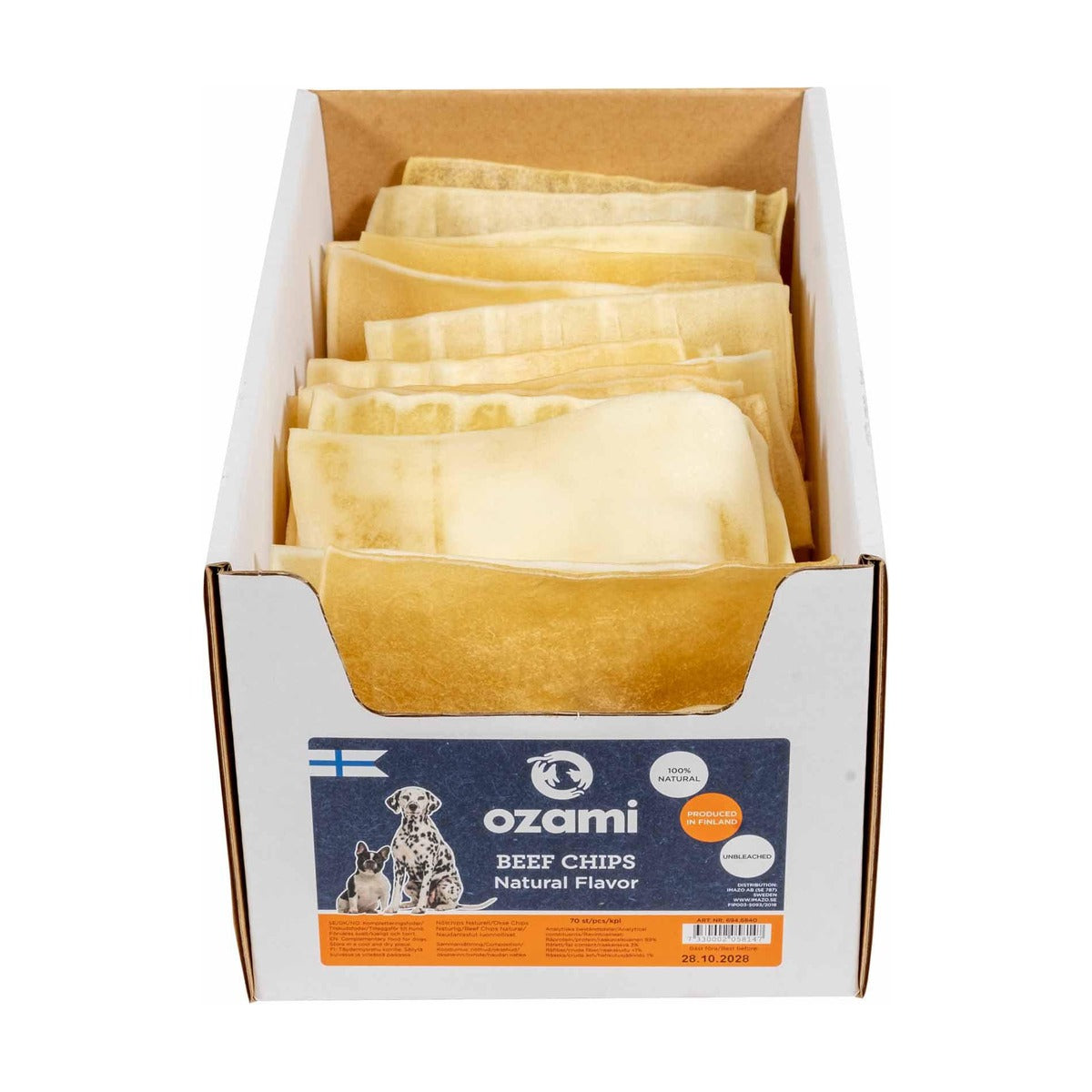 Ozami Nötchips i förpackning