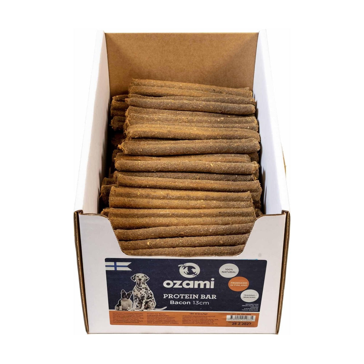 Ozami Proteinbar bacon (13cm) i förpackning