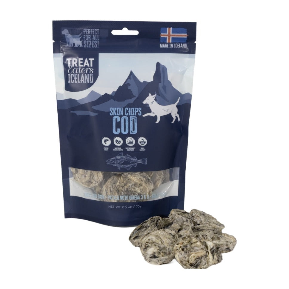 TreatEaters Iceland - Cod Skin Chips Large Bites (70g)