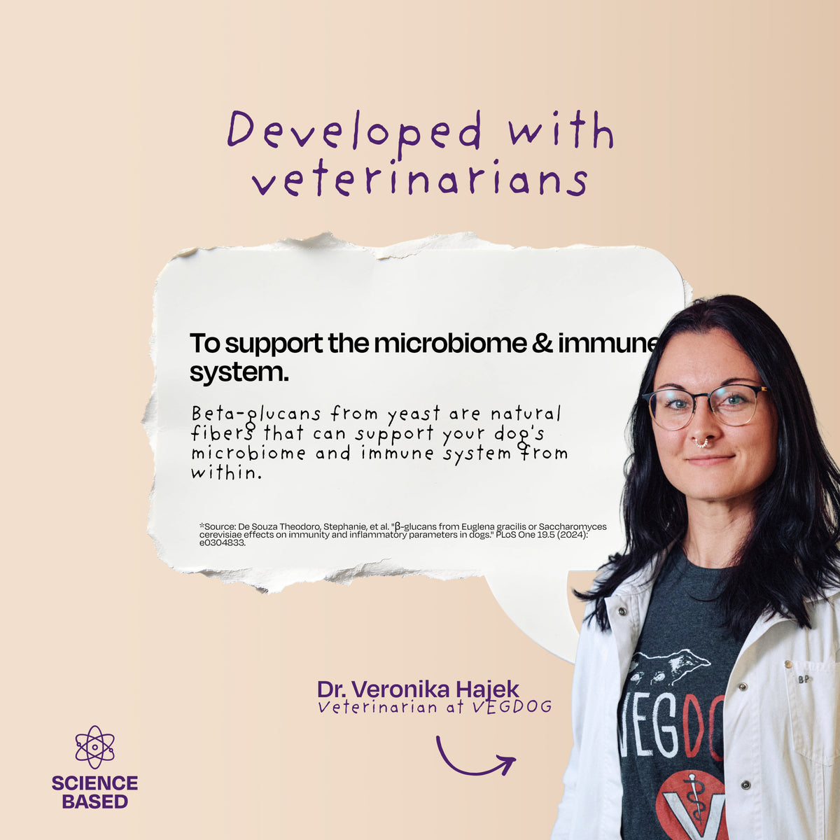 VEGDOG Belly Vurst är utvecklat tillsammans med veterinärer